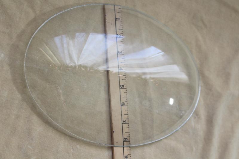 oval convex glass, vintage replacement for domed bubble glass picture frame