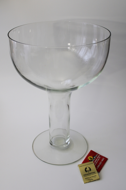 oversized wine glass for party size cocktails, huge display prop for bar decor 