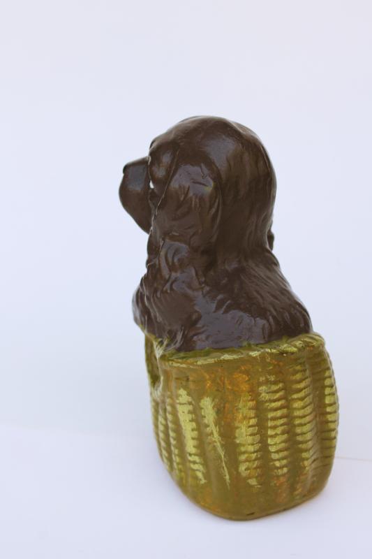 painted chalkware figurine Cocker spaniel puppy Lady and the Tramp vintage 