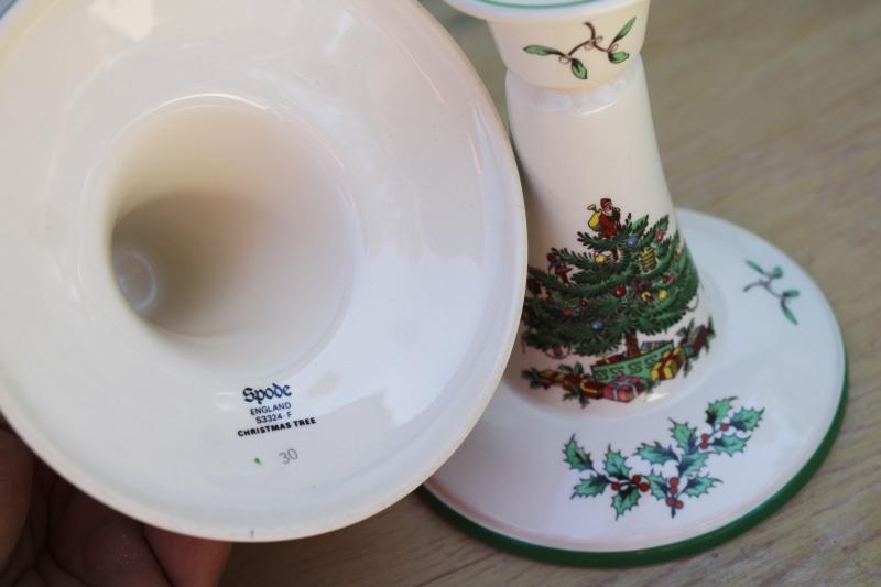 Spode England Christmas Tree pattern candle holder.