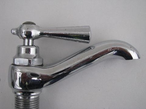 pair of vintage architectural chrome lavatory sink faucet taps