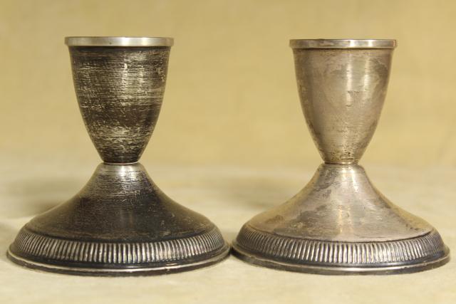 pair of vintage sterling silver candlesticks, Duchin creations weighted candle holders