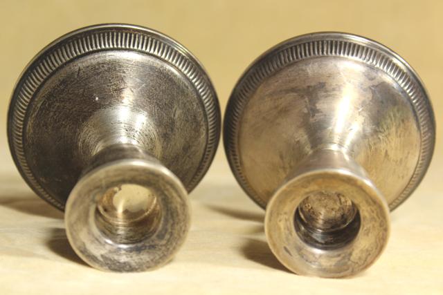 pair of vintage sterling silver candlesticks, Duchin creations weighted candle holders