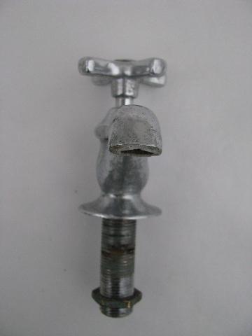 pair vintage solid brass/chrome architectural faucets deco cross taps