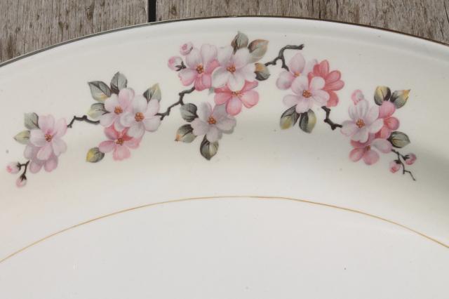 pink apple blossom vintage Homer Laughlin china tray or turkey platter