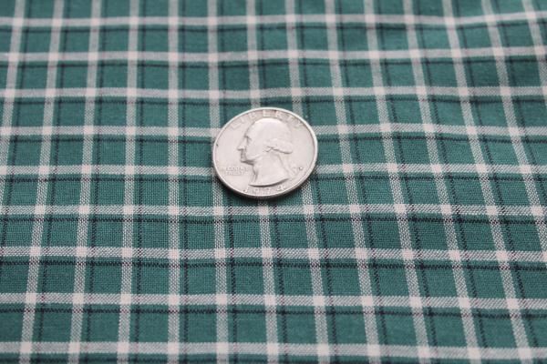plaid cotton shirting fabric, 7 yds vintage work clothes camp shirt material