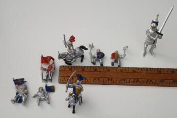plastic miniatures medieval knights in armor figures, Safari plastoy toys lot