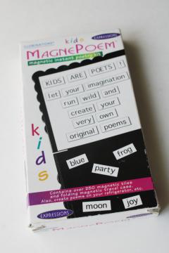 poetry kit magnet tile words, kids Magnepoem magnets for fridge, lockers etc