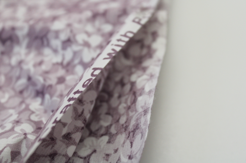 polished cotton fabric, Concord Joan Kessler print lilac flowers vintage floral