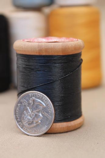 primitive old spools of vintage cotton thread for sewing thread or display