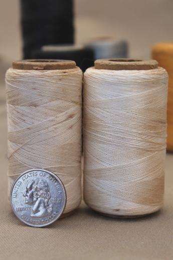 primitive old spools of vintage cotton thread for sewing thread or display