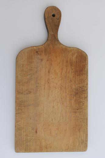 primitive old wood cutting board & lot of vintage kitchen carving knives