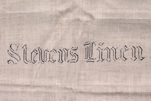 pure linen fabric for towels, runners or needlework - antique vintage fabric lot