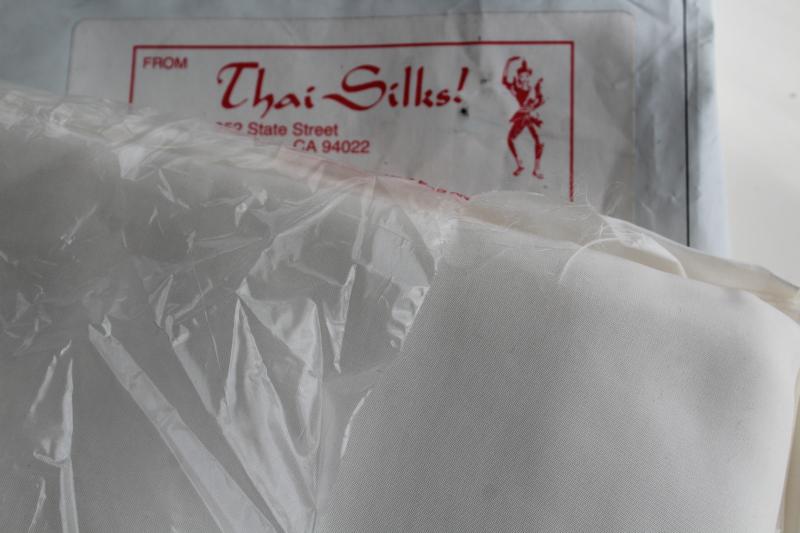 pure silk habotai fabric vintage 1990s Thai Silks label 10 yards white silk for painting / dyeing