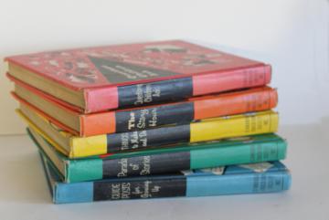 rainbow colors vintage books for children, Make & Do, Story Hour bedtime stories