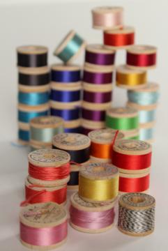 rainbow jewel colors antique vintage pure silk buttonhole twist embroidery sewing thread lot