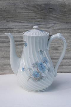 rare Haviland Limoges china coffee pot, French country blue cornflower, Bergere A Charme du Logis