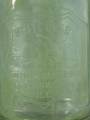 rare White Bear bail lid mason canning jar, Durand & Kasper, Chicago