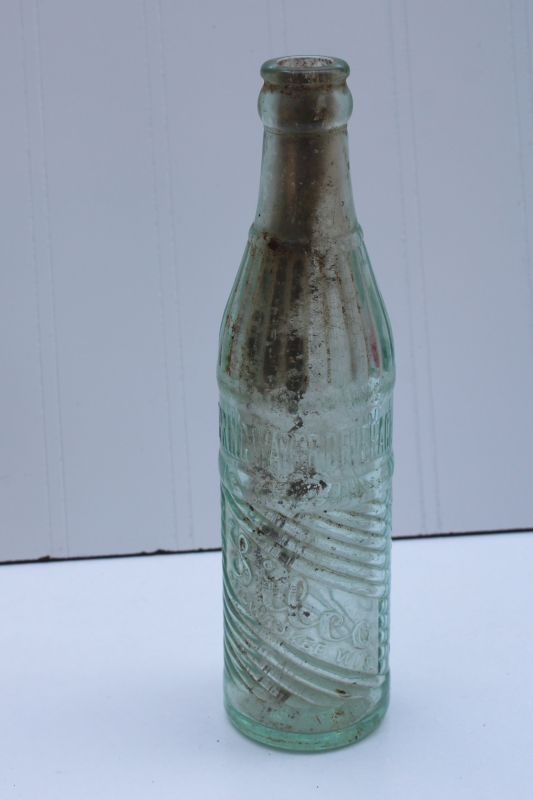 rare old embossed glass bottle Silco Spring Water Waukesha Milwaukee Wisconsin vintage dug bottle