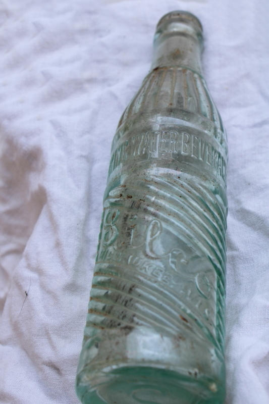 rare old embossed glass bottle Silco Spring Water Waukesha Milwaukee Wisconsin vintage dug bottle