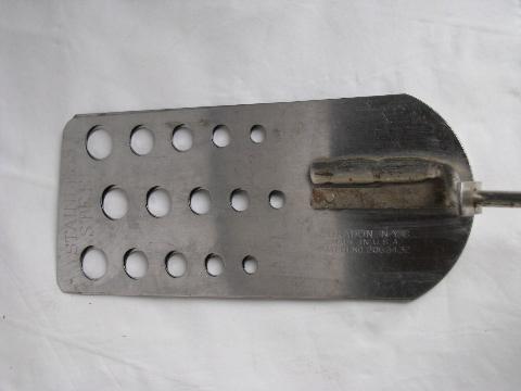 rare old flip three-way spatula, vintage kitchenware pancake turner, 1930s NYC