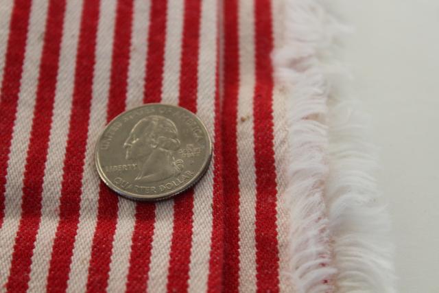 rare red hickory stripe vintage work wear clothes fabric railroad striped cotton