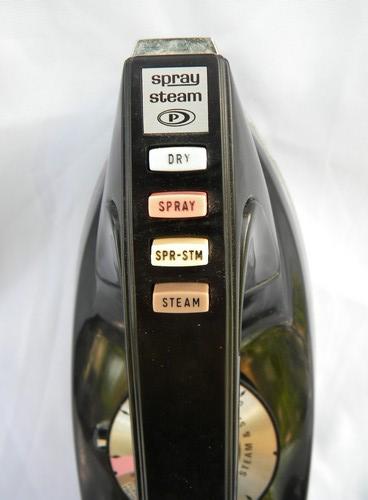 retro 1960s Presto Spray Steam electric iron, vintage laundry
