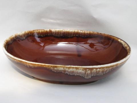retro brown drip stoneware pottery, vintage Kathy Kale dinnerware