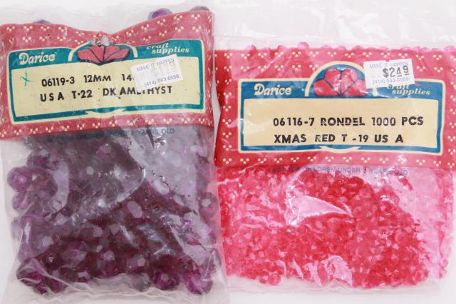 retro colored plastic beads for beading crafts or Christmas ornaments