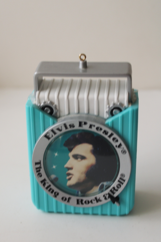 retro jukebox musical ornament Elvis plays Nothin But A Hound Dog