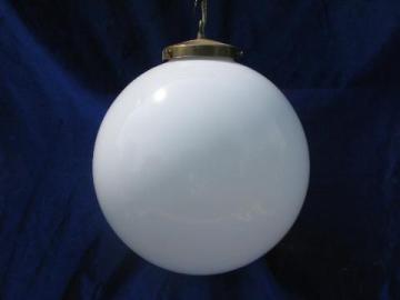 retro lighting, 60s mod big round ball hanging lamp, vintage ceiling fixure