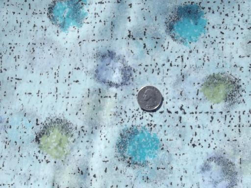retro poly fabric, silky semi-sheer material, mod 60s ink spatter print