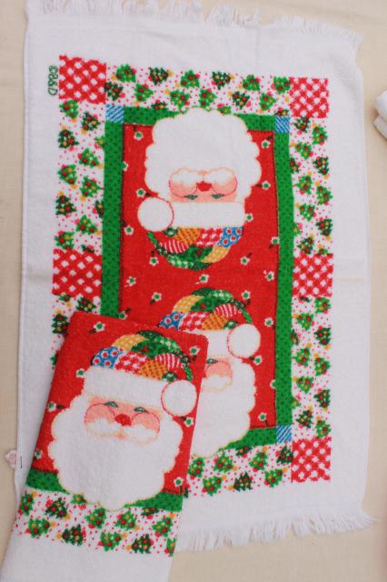 retro vintage Christmas towels, potholders etc. lot unused holiday kitchen linens