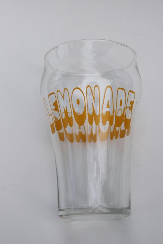 retro vintage LEMONADE glass, huge drinking jar, 32 oz (1 quart) size tumbler