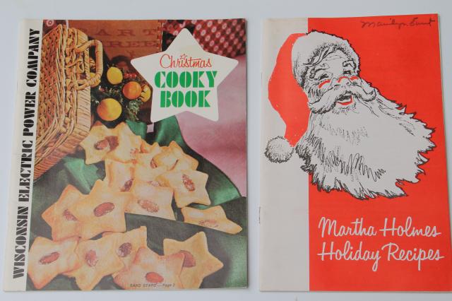 retro vintage holiday cookbooks lot, 60s 70s 80s vintage Christmas cookies baking recipes