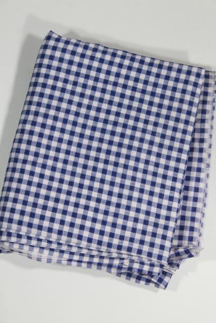 rockabilly vintage cotton print fabric, blue & white gingham checks ...