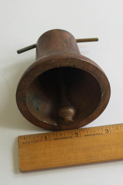 rustic old brass bell, heavy bronze temple bell or garden gate / doorbell