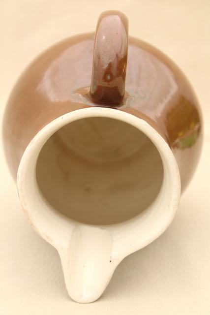 rustic old stoneware pitcher, vintage farmhouse primitive antique water jug
