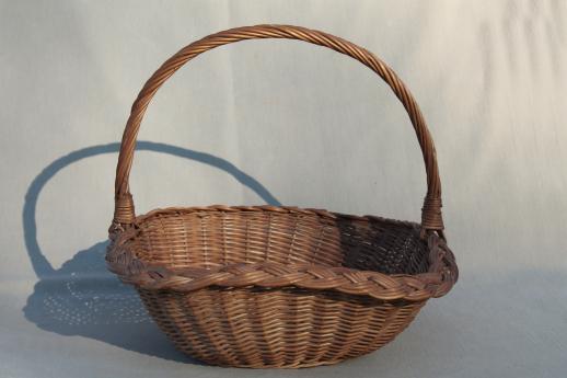 Rustic Old Wicker Baskets For Mushroom Picking Basket, Vintage 