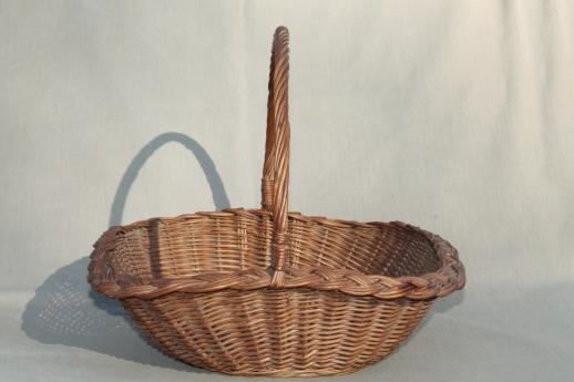 rustic old wicker baskets for mushroom picking basket, vintage ...