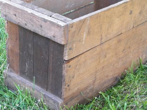 rustic vintage farm primitive wooden box, old antique wood crate