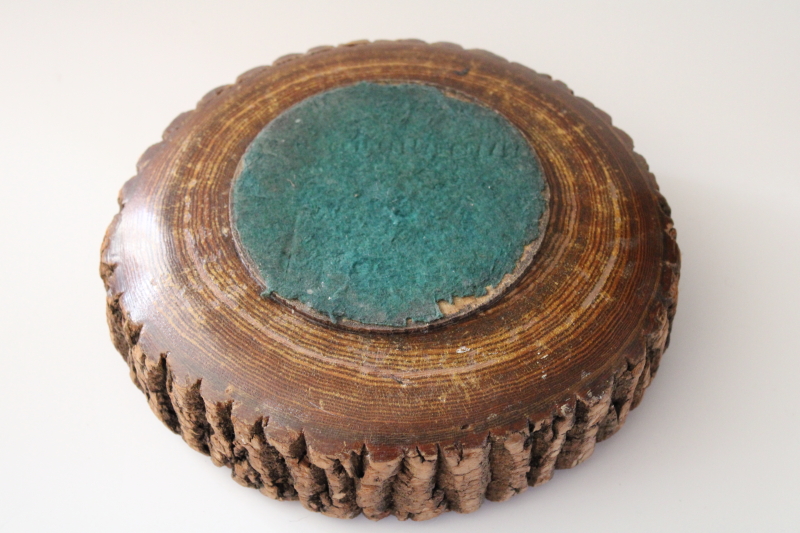 rustic vintage live edge wood log nut bowl for planter or centerpiece display