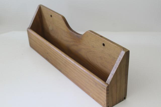 rustic vintage wood wall box, church pew hymnal rack to upcycle to phone caddy charger