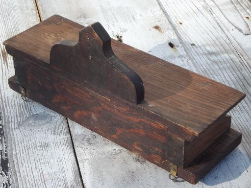 rustic vintage wood wall box shelf with drawers, handmade in Mexico