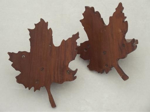 rustic wood wall shelves, autumn leaf maple leaves whatnot shelves