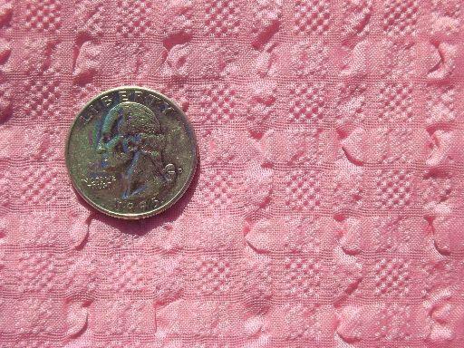 vintage fabric, sheer pucker texture nylon fabric in rose pink