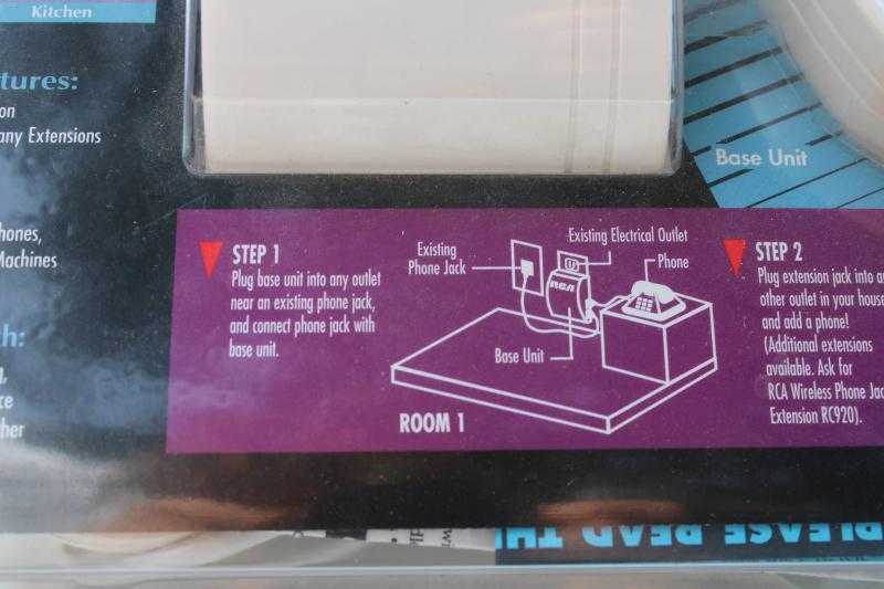 sealed RCA Wireless Phone Jack System, RC926 base unit w/ extension and