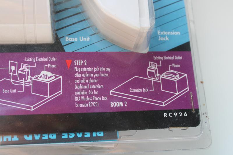 sealed RCA Wireless Phone Jack System, RC926 base unit w/ extension and