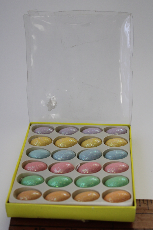 sealed package mini glitter Easter egg ornaments for spring tree or village, fairy garden