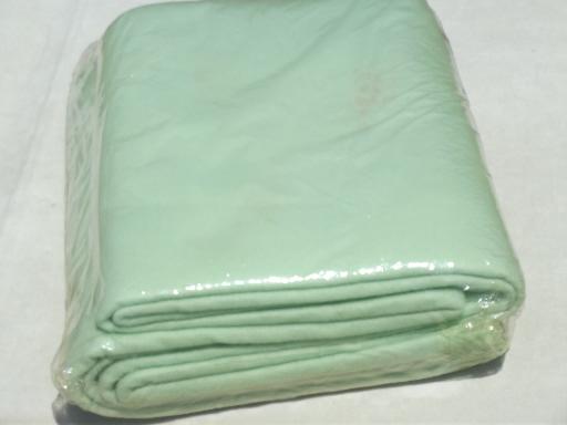 sealed vintage Beacon blanket, Plaza poly plush blanket in medium green